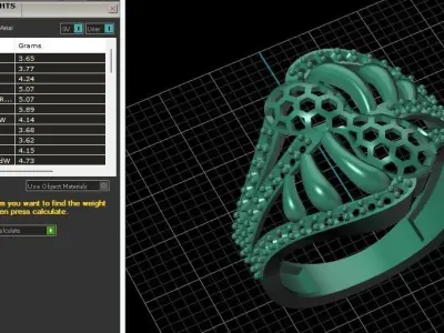 STL 3DM Women Ring Womens Ring Diamonds With Stone Model DP1808 3D print model