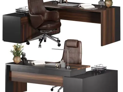 Office Furniture Manager set 22 3D model