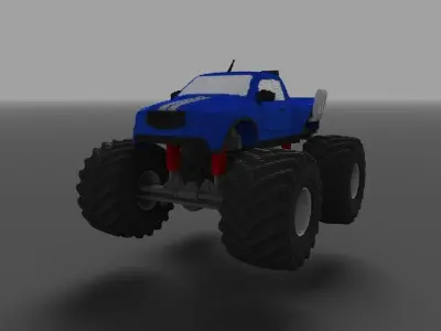 Monster Truck - Voxel Low-poly 3D model
