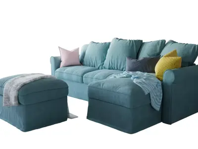 Green Scandinavian Sofa by IKEA 3D model