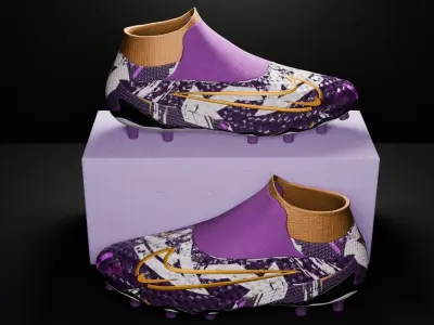 Nike purple boots 3D model