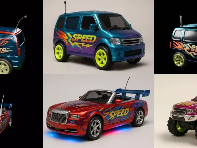 Controled Car bundle 11 pack 100 glb 3D model