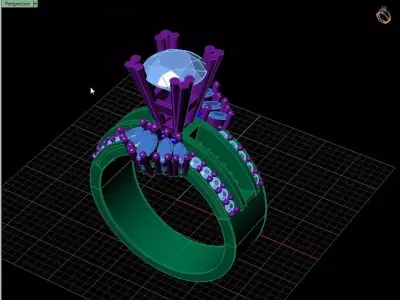 Solitaire Ring 3D print model 6