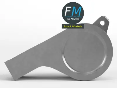 Whistle metal trash can with ball in it 3D model