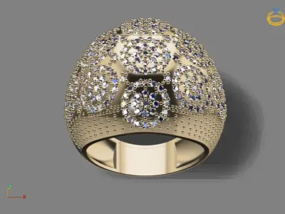 STL 3DM Print Ready Women Diamond Ring Lightweight Printable  3D print model 82