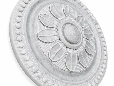 Rozet 2 marble ceiling medallion with flower design Low-poly 3D model