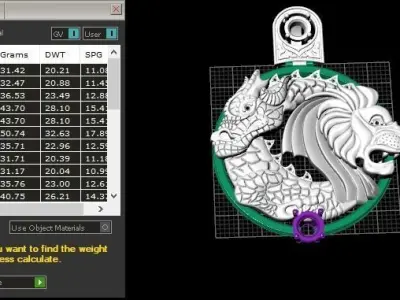 Dragon and Lion Pendant 3D print model