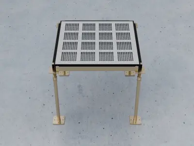 3D Raised Perforated Panel with pedestal and stringer Model 3D model