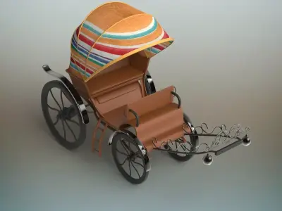 Carriage horse drawn 3D model