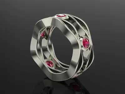 Jewelry Ring 3D print model 19