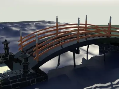 Small park bridge 3 3D model