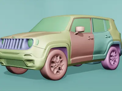 Jeep Renegade 2016 Low-poly 3D model