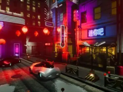 Asian City Unreal Low-poly 3D model