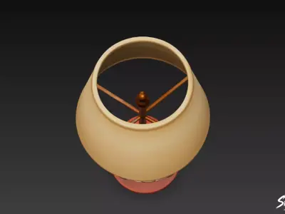 Santa Table Lamp Low-poly 3D model