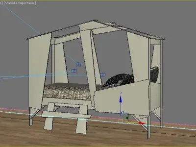 children cabin bed 10 3D model