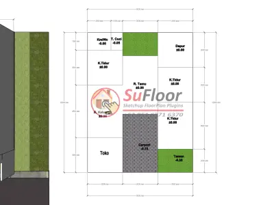 House 9x12m code 512 - Sketchup 3D model 3D model 3D model
