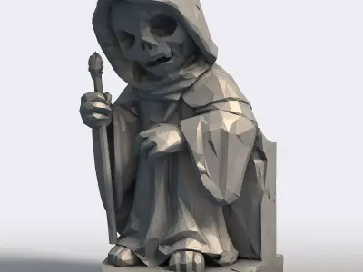 Low Poly Halloween Ghost Geometric Ghost Figure  3D print model