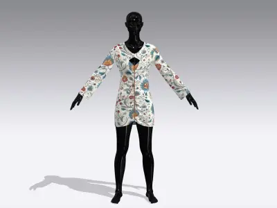 Woman Cloth Dress Low-poly 3D model