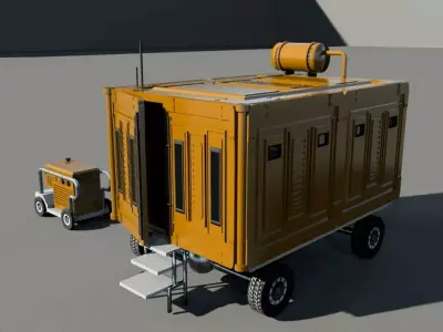 caravan cabin- shelter-container 3D model