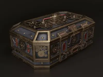 Jewelry box in steampunk style 7 3D model