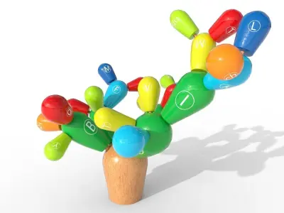 Cactus decorative toy  Low-poly 3D model