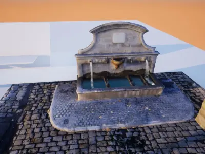 3D-Scanned Fountain Pack Low-poly 3D model