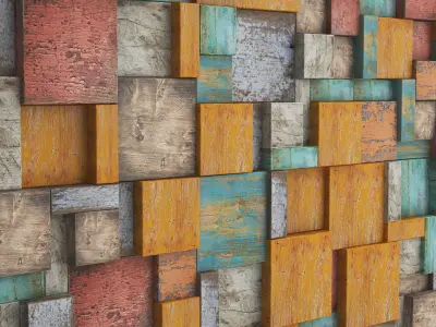 WALL PATTERN CGI INTERIOR Low-poly 3D model