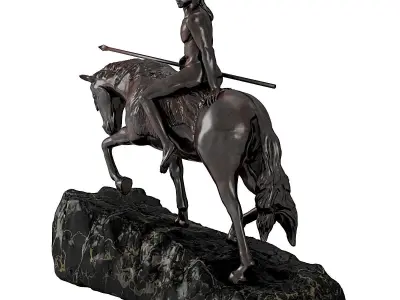 Statuette Horse Man 3D model