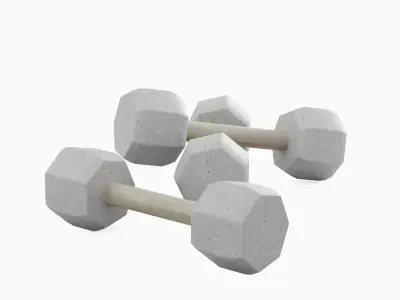 Concrete Dumbbell 01 Low-poly 3D model