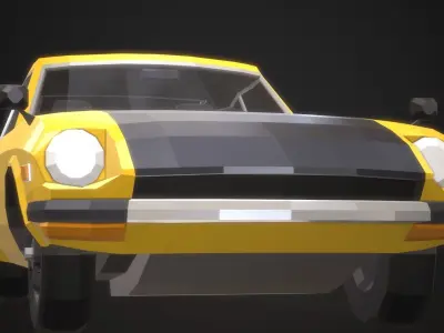 Low-Poly Retro Sports Car 01 Low-poly 3D model