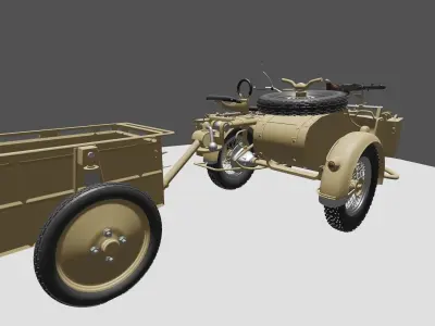 The Zundapp KS 750 motorcycle 3D model