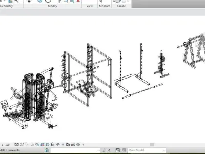 34 Gym models Revit Family 2015 3D model