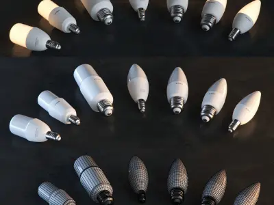 LED Bulb Lamps Set Avid Lighting Free 3D model