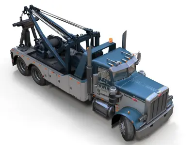 Peterbilt vintage wrecker Low-poly 3D model