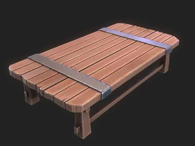Table low-poly 3D model PBR Game ready For Unreal Engine Low-poly 3D model