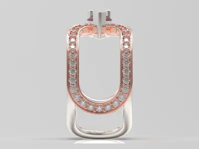 Luxury two-tone bridal ring with ruby model jr00117 3D print model