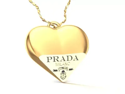 Gold Hollowed Heart Pendant 3D print model