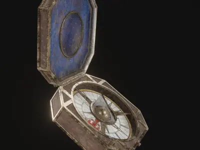 Compass old Free low-poly 3D model