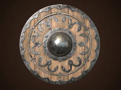 Shield Buckler 02 Low-poly 3D model