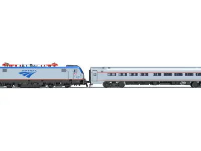 ACS-64 Amtrak Passenger Train 3D model