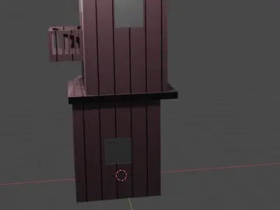 a low poly house wooden box with hole in middle Free 3D model