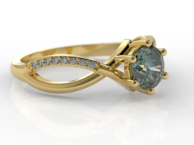 Engagement ring  Curved  3D print model