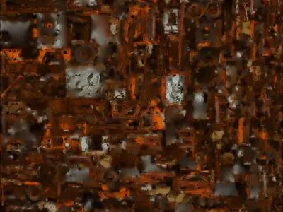 Destroyed Expedition Jeep 3D Model - Post-Apocalyptic Wreck Low-poly 3D model