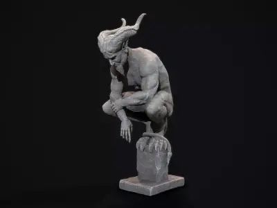 Demon Statue  Low-poly 3D model