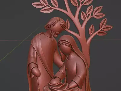 Nativity Scene Statue  Holy Family 3D Printable Sculpture 3D print model
