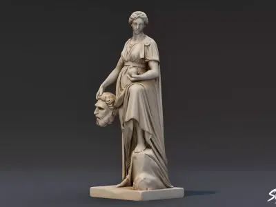 Melpomene Statue Low-poly 3D model