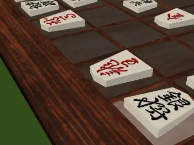 luxury laminated Shogi board Low-poly 3D model