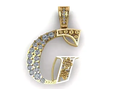 PRECIOUS ALPHABET G PENDANT 3D PRINTABLE MODEL 3D print model