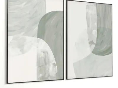 Plaster Two Photo Frame 464 Low-poly 3D model