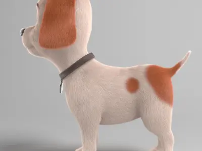 Ruby cartoon dog  Maya Rig  Low-poly 3D model